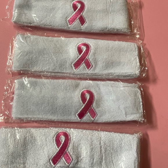 Pink Ribbon White Headband - Picture 1 of 1